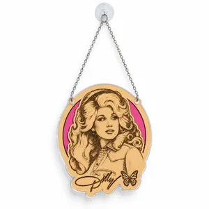 Dolly Parton Portrait Keepsake For Music Lovers, Holiday Tree Decor And Country Fans Custom Shape Window Hanging Acrylic Ornament
