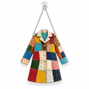 Patchwork Coat Christmas Keepsake For Quilting Fans, Holiday Tree Decor Gift Idea Custom Shape Window Hanging Acrylic Ornament