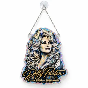 Dolly Parton Memorial Portrait Tribute for Country Music Fans and Loved Ones Custom Shape Window Hanging Acrylic Ornament