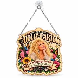 Dolly Parton Memorial Christmas Keepsake Tribute Gift for Fans and In Loving Memory Custom Shape Window Hanging Acrylic Ornament