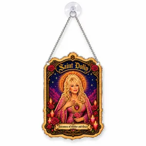Dolly Parton Saintly Christmas Tribute Keepsake for Country Music Fans and Collectors Custom Shape Window Hanging Acrylic Ornament