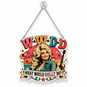 Dolly Parton Retro Cowgirl Decor For Country Music Fans And Western Home Styling Custom Shape Window Hanging Acrylic Ornament