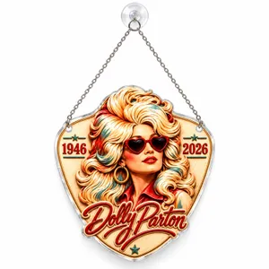 Vintage Dolly Parton Christmas Keepsake For Country Music Fans And Holiday Decor Custom Shape Window Hanging Acrylic Ornament