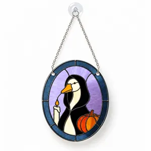 Witch Goose Halloween Decor For Spooky Gothic Home And Fall Gift For Bird Lovers Custom Shape Window Hanging Acrylic Ornament