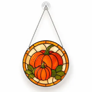 Pumpkin Harvest Stained Glass Fall Decor For Autumn Home And Seasonal Gift Giving Custom Shape Window Hanging Acrylic Ornament