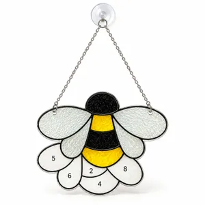 Bee Stained Glass Sun Catcher Gift for Garden Lovers and Nature Lovers Home Decor Custom Shape Window Hanging Acrylic Ornament