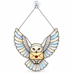 Owl Letter Suncatcher for Wizard Birthday Decor and Bookish Gift Lovers at Home Window Custom Shape Window Hanging Acrylic Ornament