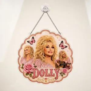 Dolly Parton Pink Country Music Keepsake For Christmas Tree Decor And Country Fans Custom Shape Window Hanging Acrylic Ornament