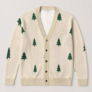 Festive Green Christmas Trees For Cozy Holiday Gatherings And Easy Winter Layering All-over Print Knitted Cardigan