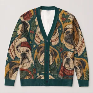 Playful Pug Companions For Cozy Autumn Layering And Everyday Dog Lover Street Style All-over Print Knitted Cardigan