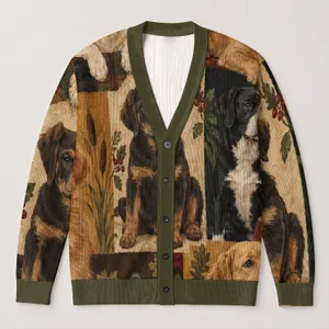 Labrador Dog Travel Companion For Weekend Getaways, Gym Trips And Dog Lover Gifts All-over Print Knitted Cardigan