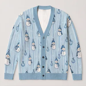 Hanging Snowman Ornaments For Cozy Winter Celebrations And Everyday Cold-Weather Style All-over Print Knitted Cardigan