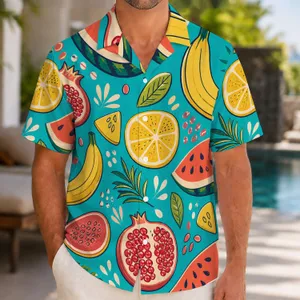 Tropical Fruit Medley for Beach Vacations and Summer Getaways, Men's Resort Style Hawaiian Shirt