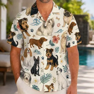 Playful Dog Companions for Beach Vacations and Island Getaways for Summer Pet Lovers Hawaiian Shirt