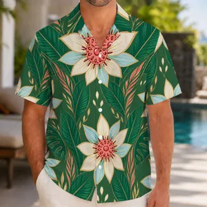 Blue Petal Rosette Garden for Tropical Getaways and Summer Holidays for Men and Travelers Hawaiian Shirt