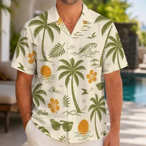 Retro Palm Aloha Motifs For Beach Vacations, Poolside Weekends And Island Getaways Hawaiian Shirt