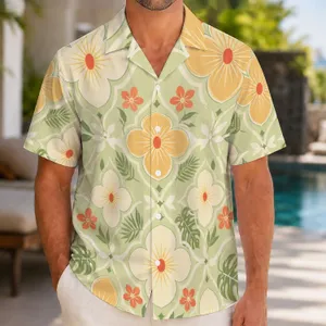 Coral Garden Island Blooms for Beach Holidays and Resort Weekends for Men Outdoors Hawaiian Shirt