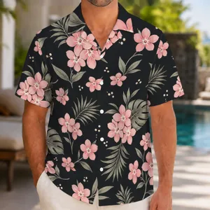 Pink Blossom Island Escape for Beach Holidays and Resort Weekends, Gift for Men Traveling Hawaiian Shirt
