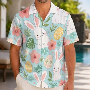 Pastel Bunny Egg Garden For Spring Gatherings And Easter Weekends For Men Outdoors Hawaiian Shirt