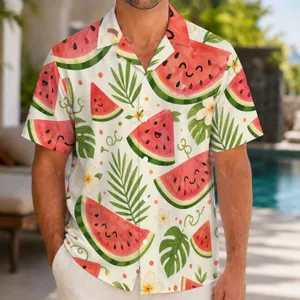 Watermelon Slice Summer Style for Beach Days, Pool Parties, and Tropical Vacations for Men Hawaiian Shirt