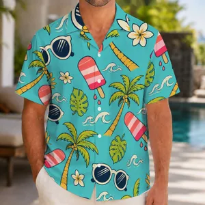 Palm Popsicles And Retro Sunglasses For Beach Vacations, Pool Parties And Summer Days Hawaiian Shirt