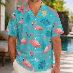 Pink Flamingo Island Escape For Beach Getaways And Resort Weekends, Men’s Style Hawaiian Shirt