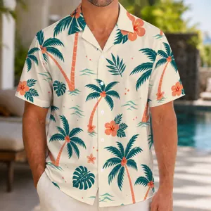 Teal Palm Tree Vacation Style For Beach Getaways, Island Travel, And Summer Holidays Hawaiian Shirt