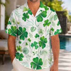 Emerald Clover Island Escape for St Patrick's Day Beach Trips and Summer Holidays Hawaiian Shirt