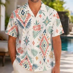 Pastel Geometric Island Medallions for Resort Getaways, Cruises, and Summer Travel Hawaiian Shirt