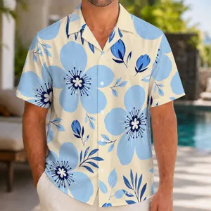Blue Floral Island Blooms for Beach Vacations, Resort Weekends, and Summer Getaways Hawaiian Shirt
