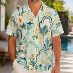 Art Deco Seafoam Arch Motifs for Resort Getaways, Coastal Weekends and Island Vacations Hawaiian Shirt