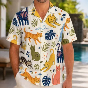Colorful Cat Friends For Beach Days And Resort Getaways, Playful Summer Style Gift Hawaiian Shirt