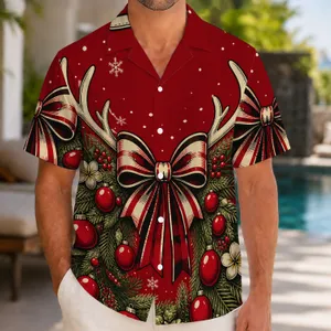 Christmas Wreath, Antlers and Snowflakes for Festive Holiday Gatherings and Winter Gifts Hawaiian Shirt