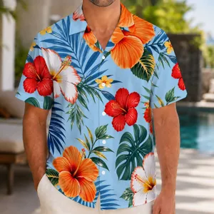 Tropical Hibiscus And Palm Leaves For Beach Vacations, Resort Days, And Island Getaways Hawaiian Shirt