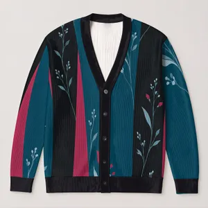 Anna Nordic Floral Motifs for Fairytale Cosplay and Halloween Costume Styling All-over Print Knitted Cardigan