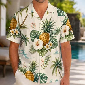 Pineapple Palm Escape for Sunny Resort Getaways and Island Vacation Style Lovers Hawaiian Shirt