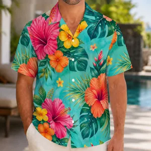 Bright Tropical Hibiscus and Monstera Blooms for Sunny Island Getaways, Gift Idea Hawaiian Shirt