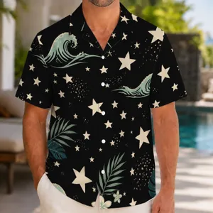 Midnight Star Tropical Night Sky for Resort Vacations and Beach Getaways for Men Hawaiian Shirt