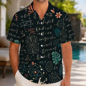 Vintage Physics Equations for Beach Science Style and Summer Travel Gifts for Men Hawaiian Shirt