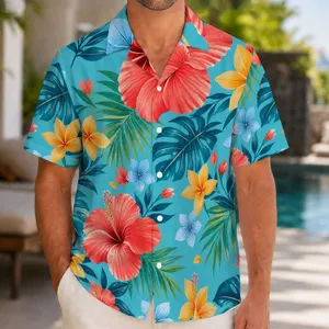 Tropical Hibiscus Flowers for Coordinated Beach Vacation Style, Couples and Resorts Hawaiian Shirt