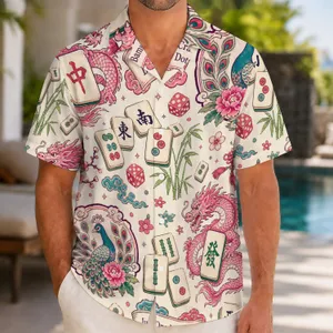 Retro Mahjong Tile Motifs for Game Night Gatherings, Club Gifts, and Family Fun at Home Hawaiian Shirt