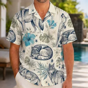 Blue Wolf Tropical Flowers for Beach Vacations and Island Getaways for Nature Lovers Hawaiian Shirt