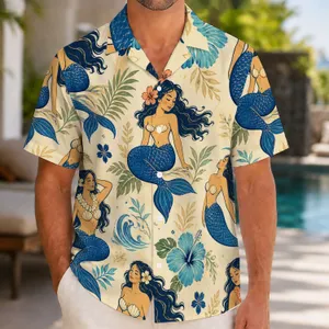 Mermaids And Hibiscus For Tropical Vacations, Beach Getaways, And Ocean Lovers Worldwide Hawaiian Shirt