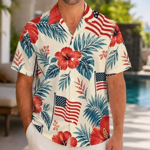 American Flag Hibiscus Aloha Holiday Style For Patriotic Beach Trips And Barbecues Hawaiian Shirt