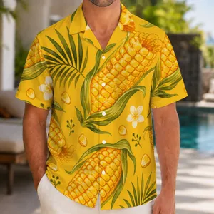 Golden Corn Motif For Summer Beach Parties, Island Vacations, And Resort Weekends Hawaiian Shirt