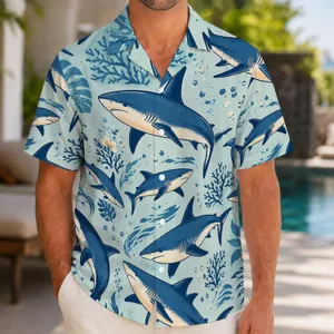 Shark Ocean Adventure Style for Beach Holidays, Surf Trips, and Coastal Streetwear Men Hawaiian Shirt