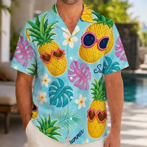 Playful Pineapple Sunglasses And Plumeria For Summer Vacation Beach Party Lovers Hawaiian Shirt