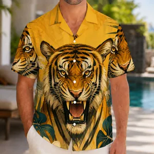 Roaring Bengal Tiger Jungle Face for Beach Parties and Bold Streetwear Style for Men Hawaiian Shirt