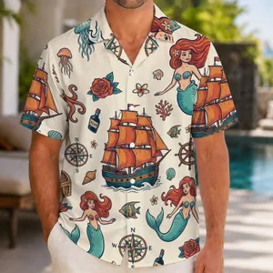 Pirate Mermaid Treasure Voyage for Cruise Parties and Coastal Adventures for All Ages Hawaiian Shirt