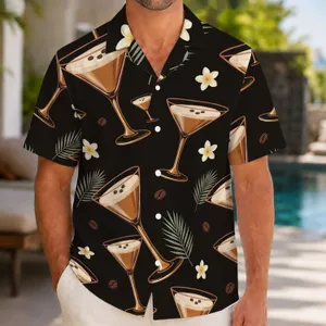 Espresso Martini Cocktails for Summer Vacation Parties, Birthdays, and Cocktail Lovers Hawaiian Shirt